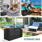 68" Extra Large Waterproof Outdoor Cushion Storage Bag – Heavy Duty Patio Furniture Cover with Zipper,Handles for Pool Decor,Christmas Tree Storage & Moving (173x76x51cm) (Black)