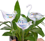 NiHome Self Watering Globes 2 Pack Glass Plant Waterer Flamingo Pink 10in