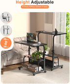 QZMDSM Portable Rolling Desk on Wheels