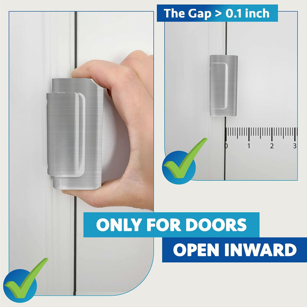 Dwell+Good Door Reinforcement Lock (2-Pack) - DIY Nickel Home Security Door Lock for Front Door - Security Locks for Doors Inside | Child Proof Door Lock for Kids Safety - Withstand 800 LB of Force