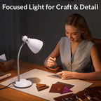 LEPOWER Metal Desk Lamp, Adjustable GooseNeck Reading Light for Bedroom