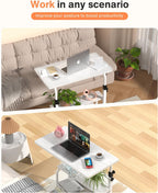 QZMDSM Portable Rolling Desk on Wheels