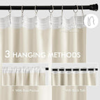 MIULEE Beige White Back Tab Blackout Curtains 84 Inch Length 2 Panels Set - Image 3