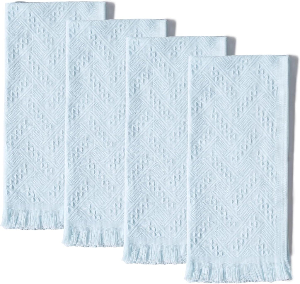 HEAVYWOOD Bathroom Hand Towel Turkish Cotton Face Towel 14X30 Absorbent Soft Face Kitchen Towel Decorative Set Boho Farmhouse Bathroom Decor (Beige, Pink, Coffee, Blue)