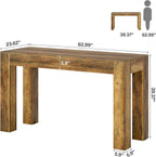 Tribesigns 63" Rectangular Dining Table, Rustic Wooden Kitchen Table with 4 Sturdy Legs, Farmhouse Dining Room Furniture for Family Meals, Apartment, or Small Space (Brown)