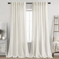 Cream Linen Curtains Back Tab Sheer Curtain 97 Inches Long by Nanspring