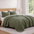 Queen Quilt-Lightweight Bedspreads Olive Green Queen Size Quilt Bedding Set