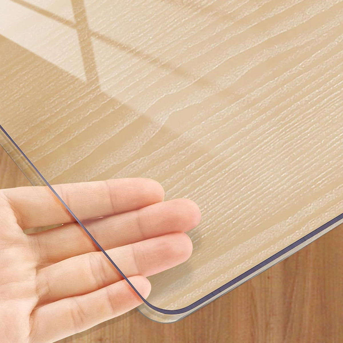 Kasepie Clear Table Protector 42x72 Inch, 2mm Thick PVC Table Cover for Kitchen & Dining Room, Scratch-Resistant Waterproof Desk Mat - Rectangle Plastic Tabletop Cover