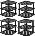 VERTORGAN 3 Tier Bamboo Dish Drying Rack,Corner Shelf 2 Pack(Natural)