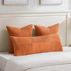 Fancy Homi 2 Packs Burnt Orange Big Decorative Throw Pillow Covers 24x24 Inch - Image 5