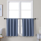 Simplebrand Ava Denim Short 24 Inches Blackout Curtain 2 Panels Set, Half by Simplebrand