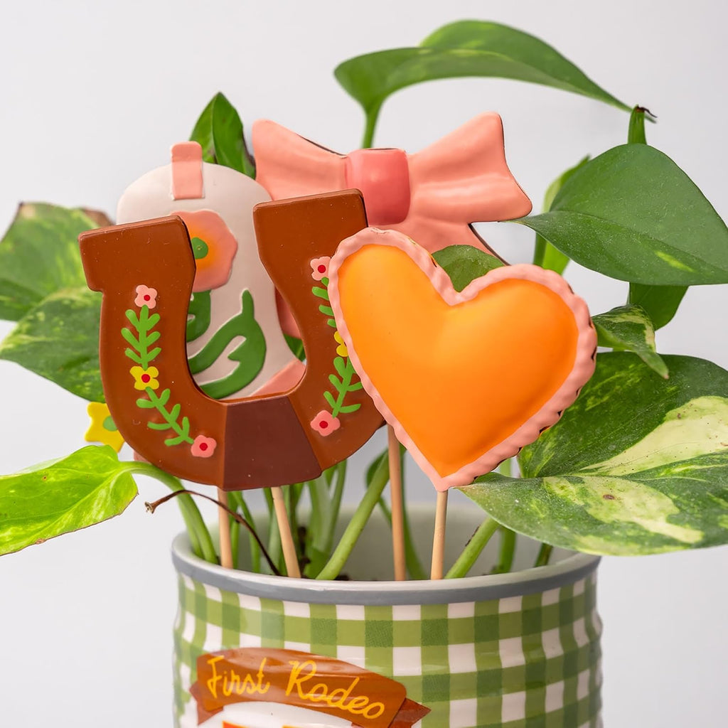 ban.do Decorative Plant Stakes for Pots, Cowgirl Icons
