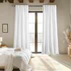 MIULEE White Linen Curtains 94 Inch Long 2 Panels - Image 6