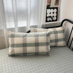 mixinni Full Comforter Set Green Geometric Checkered Plaid Bedding Comforter Set Men Boys Modern Style All Season Soft Fluffy Lightweight Bedding Set-Full Size