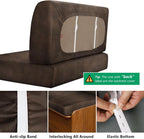 molasofa Leather Like RV Dinette Cushion Covers, RV Booth Seat Cover Stretchable Camper Cushion Couch Covers Washable Slipcovers for RV Camper Car Bench (2 Bench Cover & 2 Backrest Cover, Brown-02)