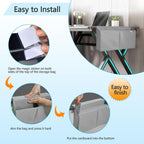 Desk Side Storage Organizer, Minimalist Side Storage Bag for Office Supplies, Gaming Headset, Office Side Storage Bag for Makeup Desk, Computer Workstation, Grey