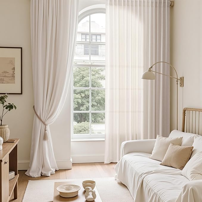 Semi Sheer Linen Curtains 120 Inches - Image 6