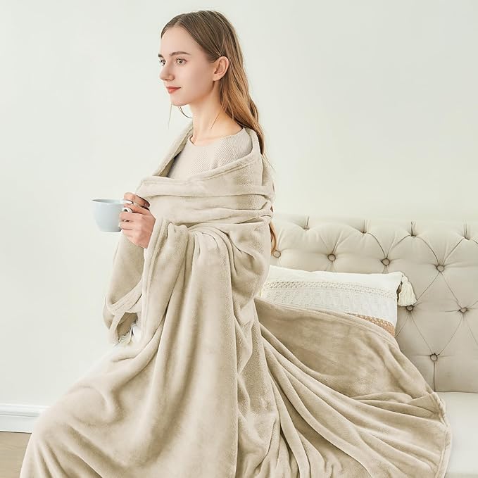 BEDELITE Fleece Blanket Linen Throw Blanket - Image 4