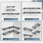 4 Pack Garage Shelving Wall Mounted, 1.5x4ft, 1400LB Heavy Load