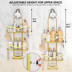 Adjustable Shower Caddy Hanging Rustproof Shower Organizer, Gold