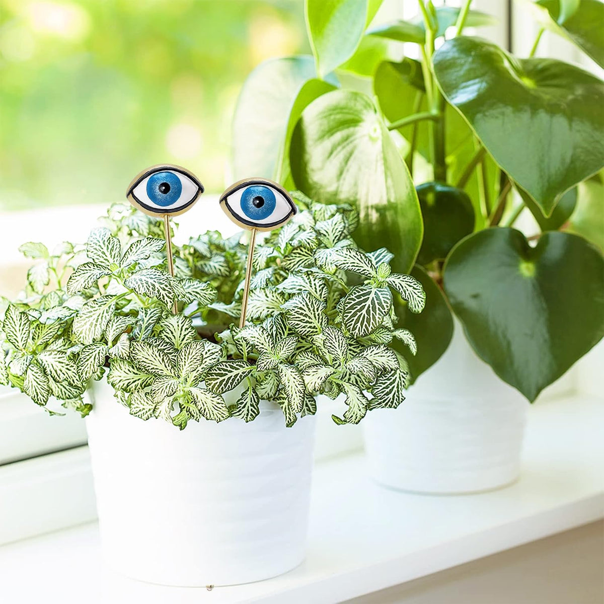 Tuitessine Evil Eye Plant Stakes Set of 2, Eyeball Garden Plant Picks