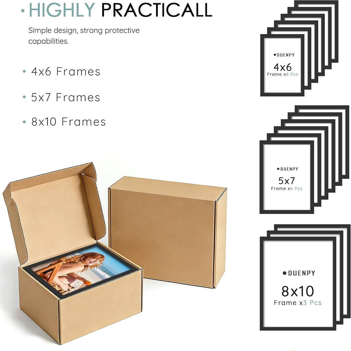 DUENPY 15 Pack Mixed Size Gallery Collage Frame Black