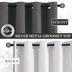 Yakamok Dove Grey 100% Blackout Curtains Grommet Window Treatments - Image 3