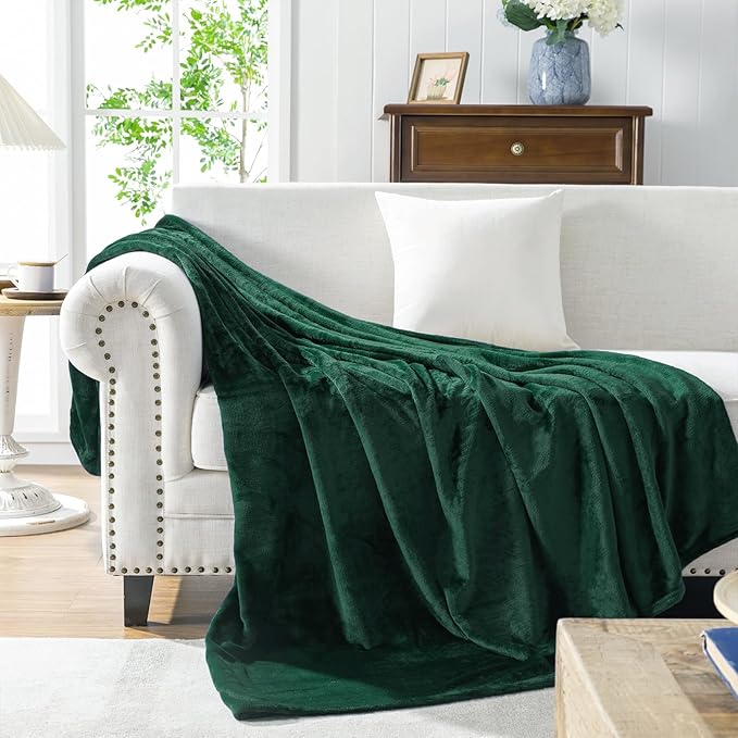 JIAHANNHA Green Throw Blanket Fleece Blanket Throw Size, Super Soft Cozy Plush - Image 4
