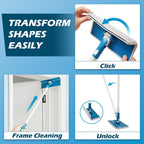 Wall Cleaner Mop with Foldable Panel, Baseboard Cleaner Tool with 55" Long Handle, Cleaning Mop Duster for Walls, Ceilings, Baseboards, Floors
