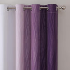 Estelar Textiler Purple and Greyish White Blackout Curtains 54 Inch Length - Image 4