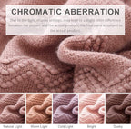 BOURINA Coral Pink Throw Blanket 60 x80 Inches Textured Solid Soft Sofa Throw - Image 8