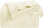 KMUSET Cream Fleece Blanket Twin Size - Image 4
