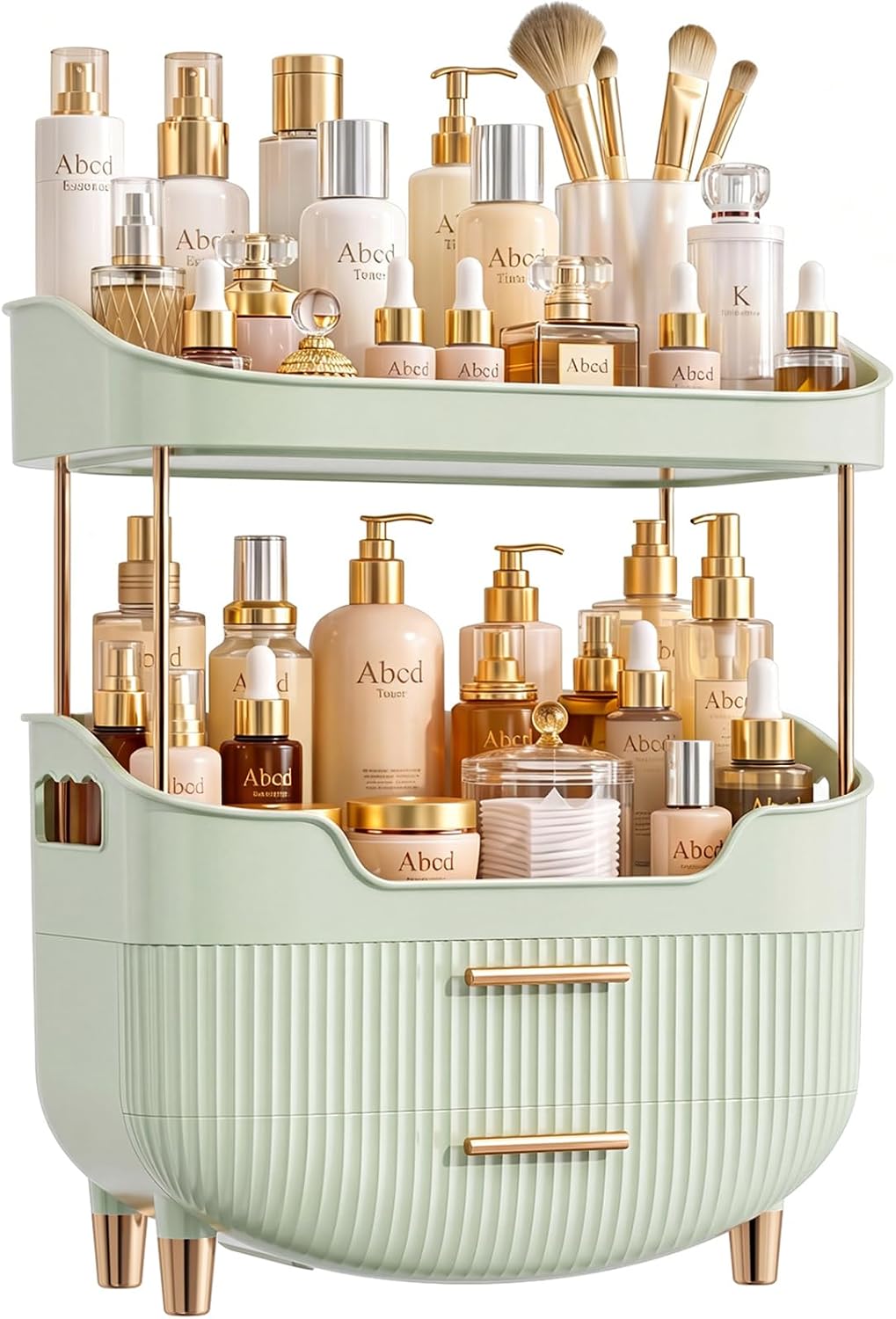 4-Tier Makeup Organizer Bathroom Countertop Storage White