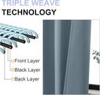 Simplebrand Ava Stone Blue Short Blackout Curtains - Image 5