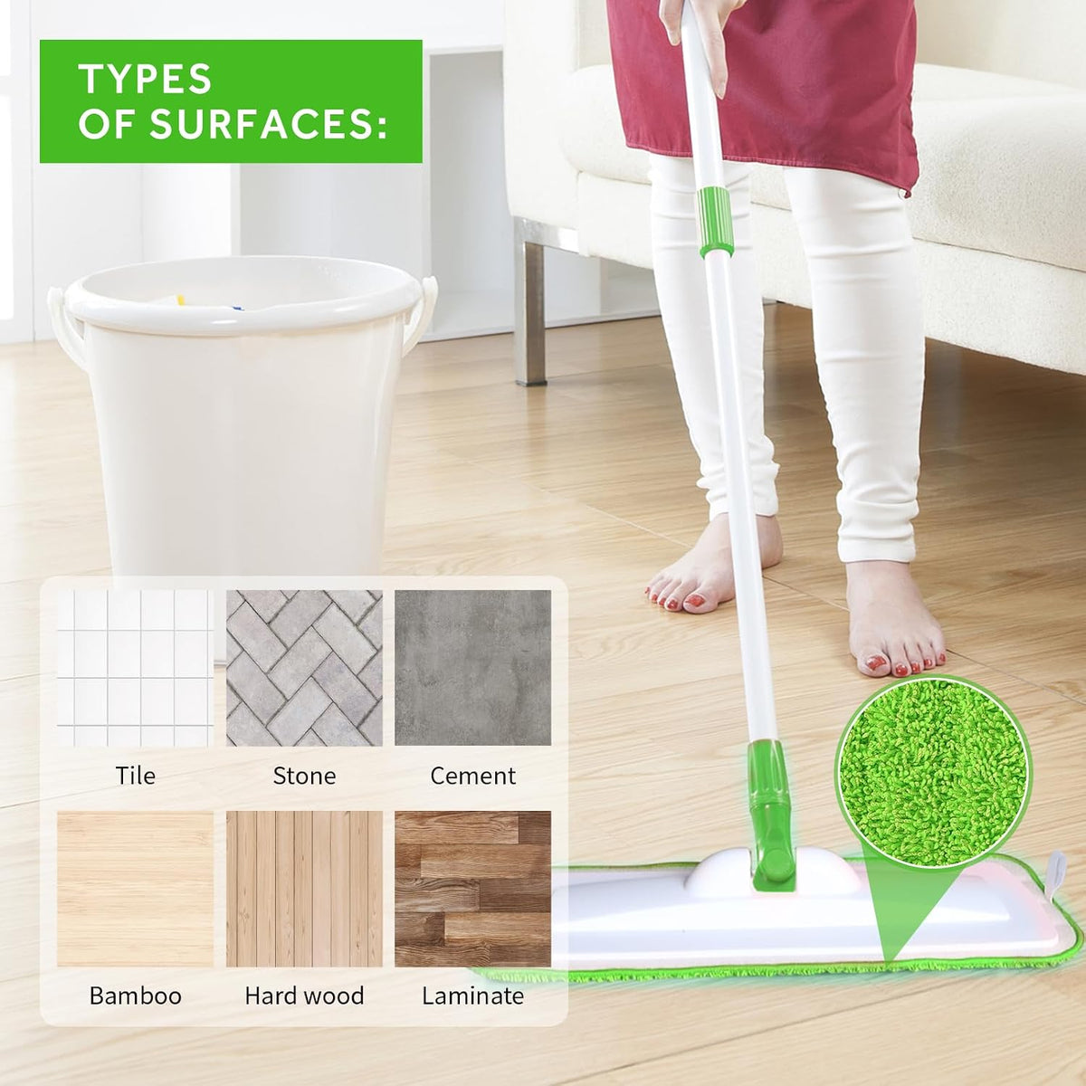16.5" Microfiber Mop Pads Refills, 3 Pack Reusable Replacement Heads