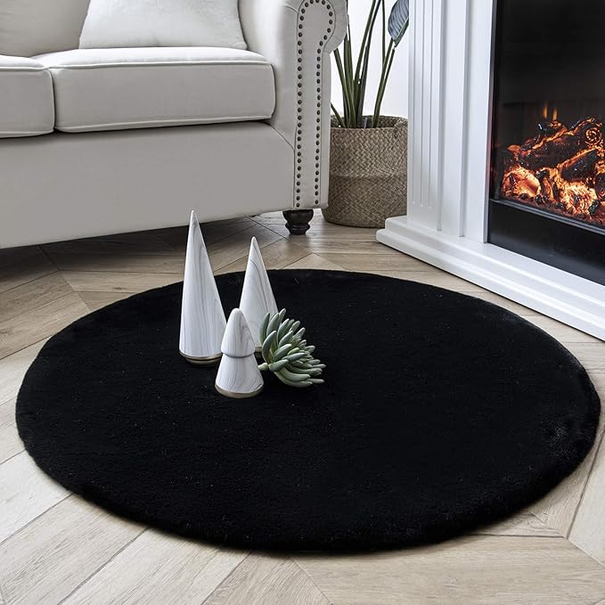 Ashler HOME DECO Ultra Soft Faux Rabbit Fur Chair Couch Cover Area Rug by AshlerHomeDeco