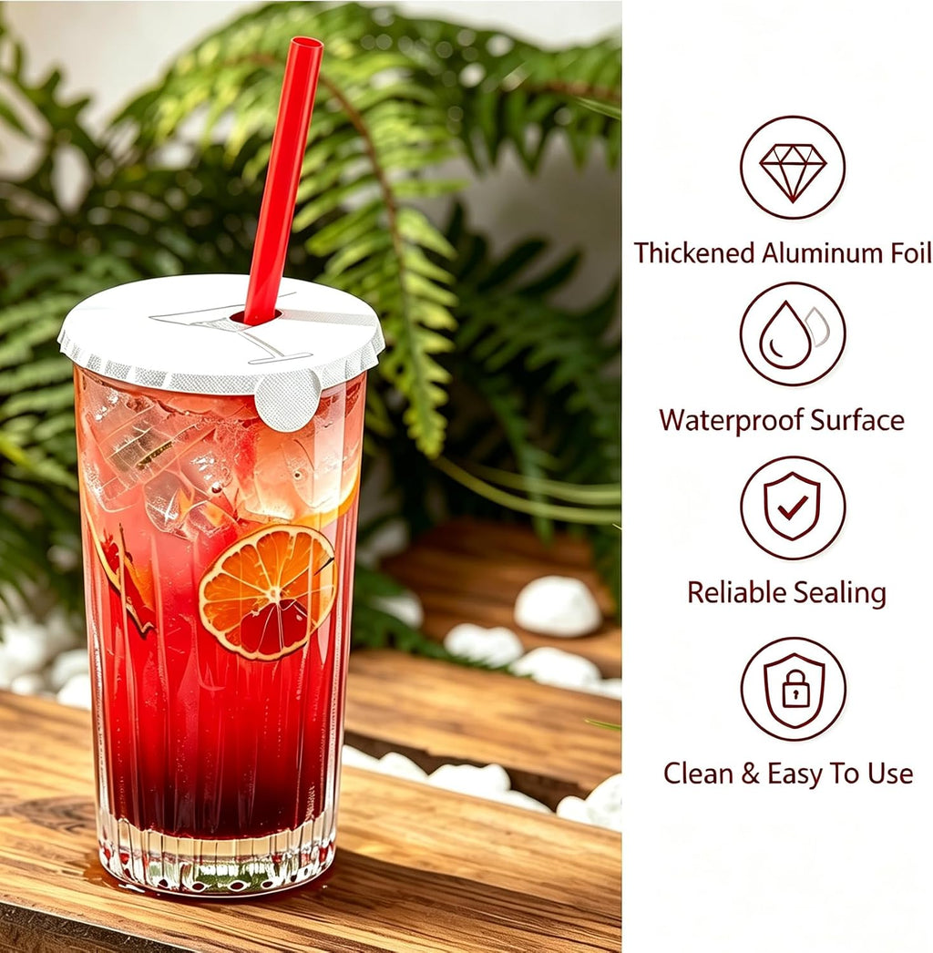 50Pcs Drink Protective Cap ,3.9 In Adhesive Drink Covers for Protection