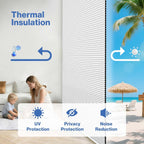 No Drill Blackout Cellular Shades, White, 36" W x 64" H