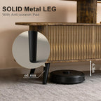 65" Fluted TV Stand with RGB LED Light & Outlet for TV up to 75"
