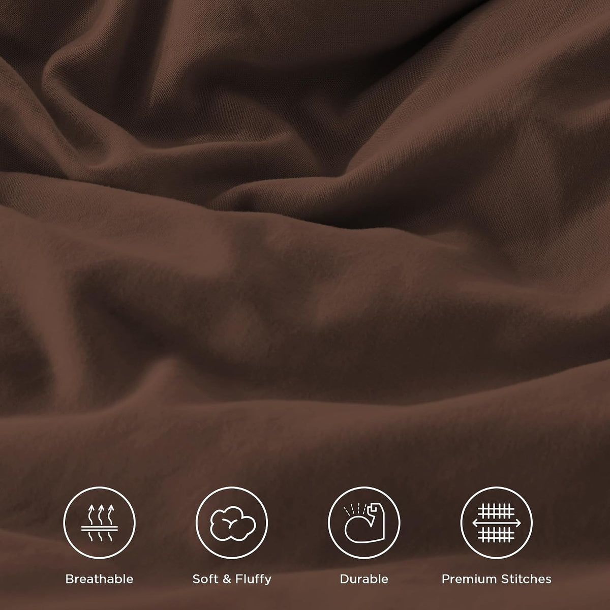 Andency Brown Twin Size Ruffle Comforter Set, 2 Pieces