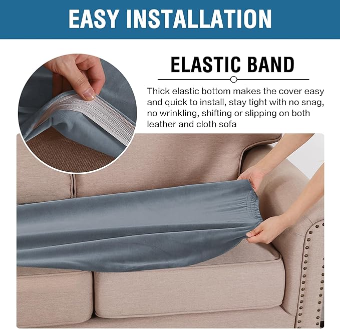 H.VERSAILTEX Velvet Stretch Individual Couch Cushion Cover Plush Slipcover - Image 4