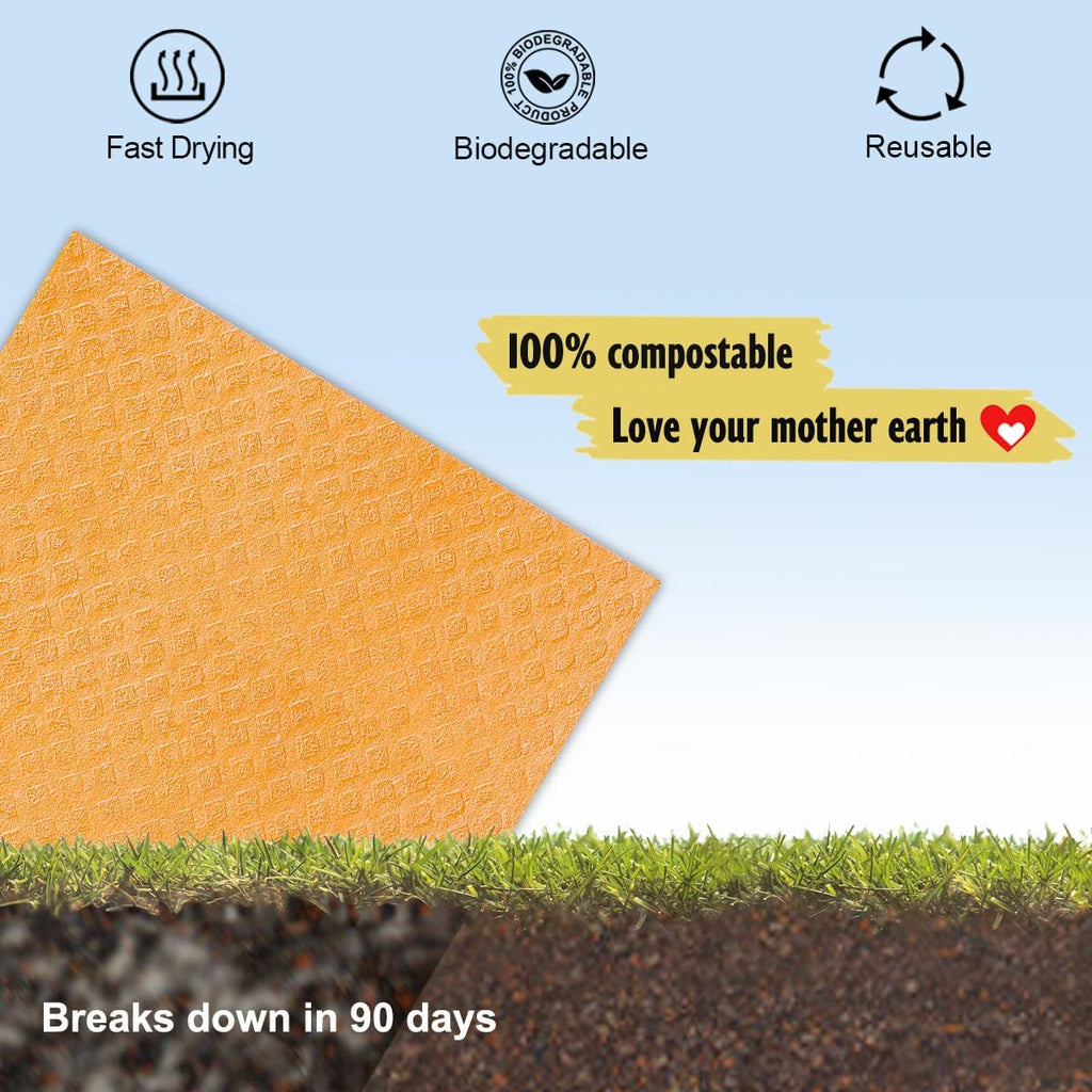 MoLKENE Swedish Dishcloths for Kitchen, 10 Pack Cellulose Sponge Cloths