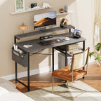 HLDIRECT 40" Gaming Desk with 3-Height Adjustable Monitor Stand