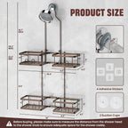 Adjustable Shower Caddy Hanging for Handheld Showerheads, Bronze