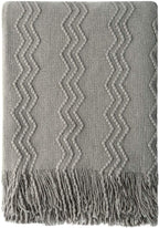 BOURINA Throw Blanket Textured Solid Soft Sofa Throw Couch Cover Knitted by BOURINA