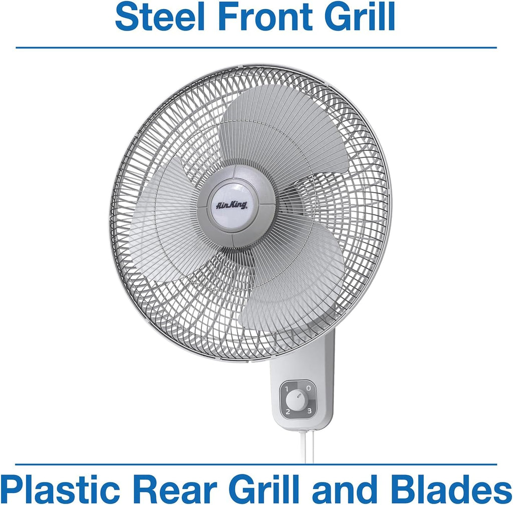 Air King 9016 Commercial Grade Oscillating Wall Mount Fan, 16-Inch