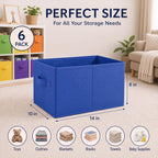 Yinder 6 Pcs Cube Storage Bin, Rainbow Colored 14''x10''x8'' Storage Cubes