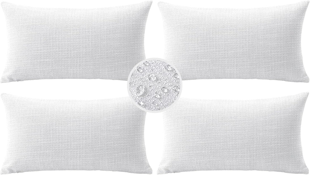 Artscope Outdoor Waterproof Throw Pillow Covers 18x18 Inch Decorative Linen Outdoor Pillows Cushion Case for Patio Couch Sofa - Turquoise