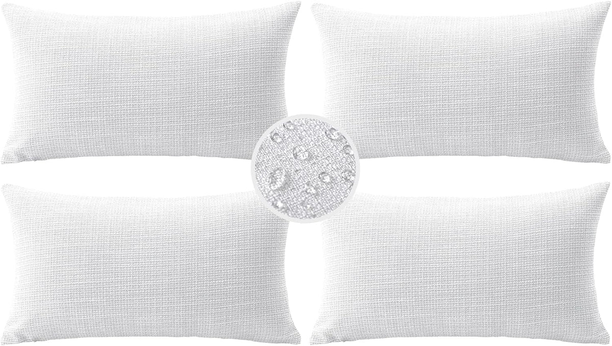 Artscope Outdoor Waterproof Throw Pillow Covers 18x18 Inch Decorative Linen Outdoor Pillows Cushion Case for Patio Couch Sofa - Turquoise