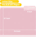 SUNEE File Folders, 30 Pack Manilla Folders 8.5 x 11, Colored File Folders Home Office School Supplies for Documents Files Paper, Pink